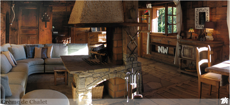 Location Le Grand Bornand : lounge around the fireplace