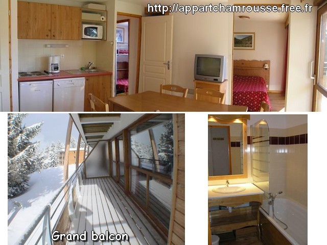 Location Chamrousse : Vue panoramique et balcon enneig�