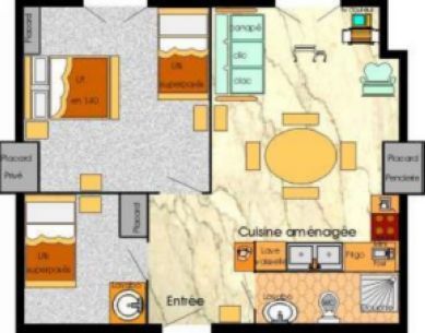 Location Combloux : Plan de l'appartement